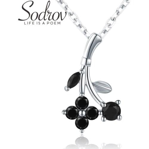 SODROV Romantic Arrive 925 Sterling Silver Fine Jewelry Trendy Flower Engagement necklaces & pendants for Women K028