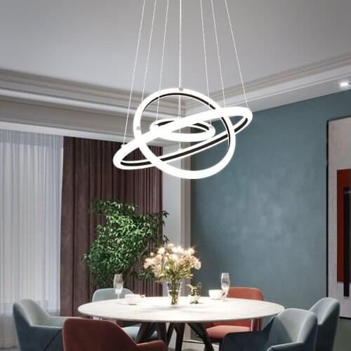 1/2/3 Ring black/white/gold aluminum acrylic LED Ceiling light Living room dining room bedroom study room lamps Decorative light