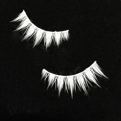 Cateleya 1 Pair Of Packaging White Eyelashes Doll Customization Fake Eyelashes Doll Makeup DIY Material Transparent Stem