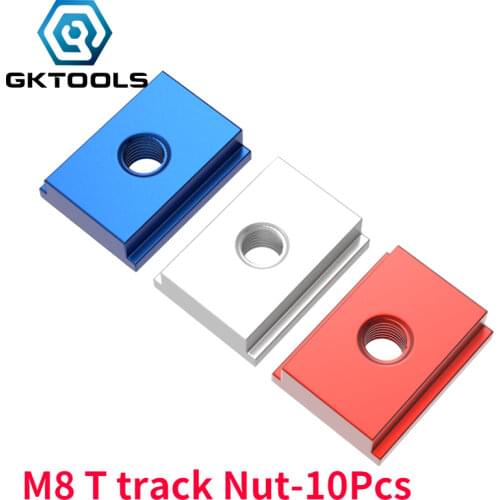GKTOOLS 10pcs M8 T-Track Sliding Nut T Slot Nut For Woodworking Tool Slot Fastener Type30 45 T track