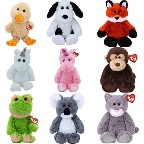 15CM Ty Big Eye Beanie Attic Baby Plush Animal Doll Stuffed Toys Long-Eared Rabbit Frog Unicorn Soft Animal Toy Children Gift