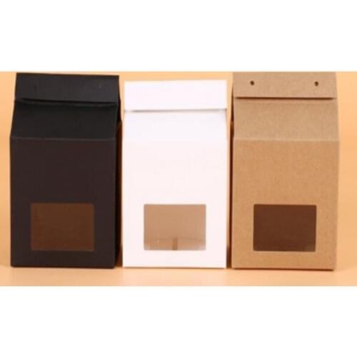 30pcs Small Kraft Paper Box for Muffin Packing Cupcake/Cake/Bread Packaging box White/Brown Cookie Box with Rope 10x8x16cm