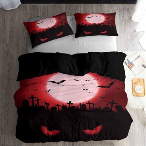 HELENGILI 3D Bedding Set Halloween Print Duvet cover set lifelike bedclothes with pillowcase bed set home Textiles #WSJ-10