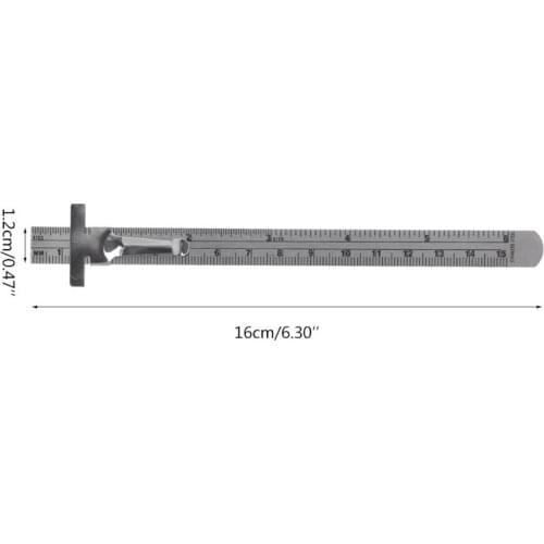 6 inches Stainless Steel Pocket Rule Handy Ruler with inch 1/32 inches mm/metric Graduations