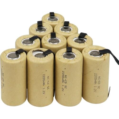 8pc SC Screwdriver Electric Batteries 1.2V 2200mah Sub C Ni-Cd Rechargeable Battery for Power Tools Akkumulator Drill NiCd SUBC