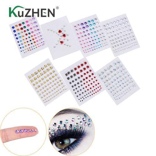 DIY 3D Face Diamond Temporary Sexy Crystal Beads Diamond Festival Party Makeup Tools Eyes Glittering Makeup Decorative Stickers