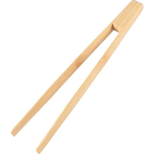 Bamboo Toaster Kitchen Tongs Long Easy Grip Toaster Serving Tongs for Cooking Toast Bread Barbecue Grilling Baking Frying