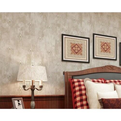 Beibehang American Retro Pastoral Floral 3D Wallpaper Bedroom Living Room Wallpaper Beige Light Green wallpaper for walls 3 d