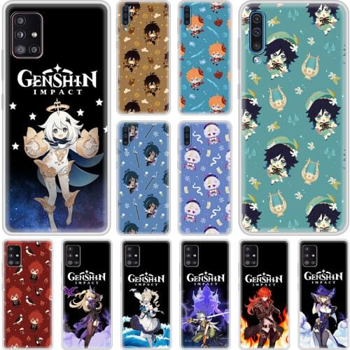 Phone Case For Samsung Galaxy A51 A71 A21s A12 A02s A50 A10 A20e A31 A30 A40 A41 Shell Matte Cover top games Genshin Impact