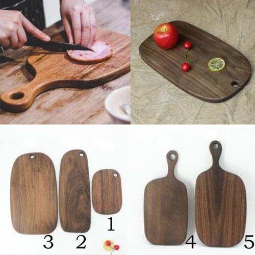 Black Walnut Cutting Board Kitchen Chopping Block Wood Cake Sushi Serving Trays Bread Fruit Pizza Tray 5 Sizes