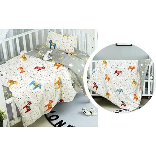 With Filling Cartoon Baby Quilt for Girls Boys, Newborn Crib Bed Linen warm soft,Duvet /Sheet/Pillow