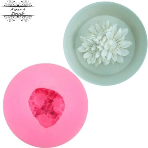 DIY silicone mold 3D flower shape sugar craft cake decoration tool chocolate fudge mold baking utensils