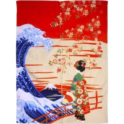 Customized Accept) Korea/Japan/China Sushi Restaurant Kitchen Hanging Doorway Cloth Curtain-Beauty(85x140cm)
