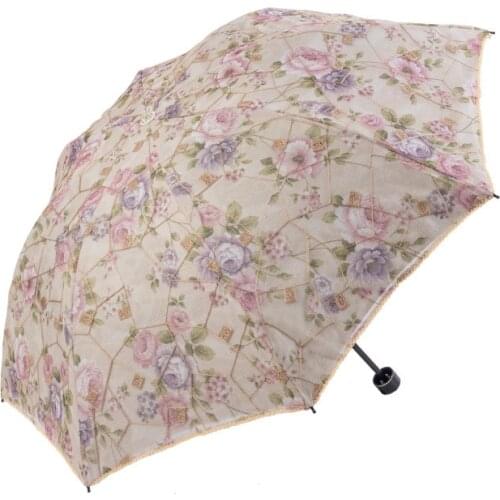 Quality Folding Umbrella For Women Brand Travel Anti-UV Windproof Rain Flower Modish Female Sun Girl Parasol Lace Umbrellas