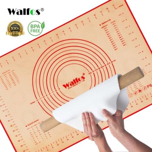 WALFOS 40X60CM Non-Stick Silicone Baking Mat Pad Sheet Baking Pastry Tools Rolling Dough Mat Large Size For Cake Cookie Macaron