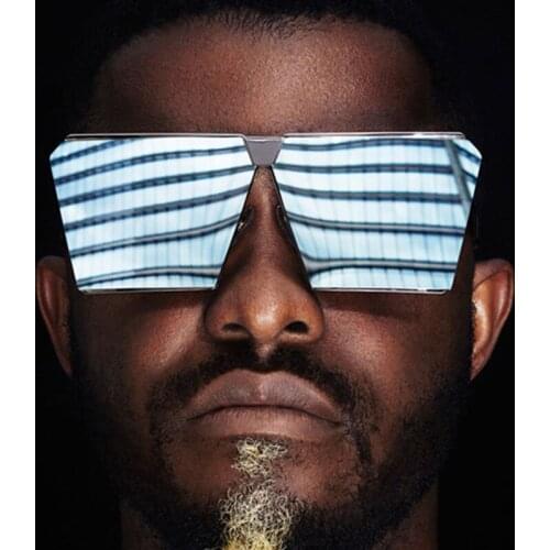 Square Sunglasses Men Designer Brand Big one lens Women black Sun Glasses female uv400 gafas de sol de los hombres