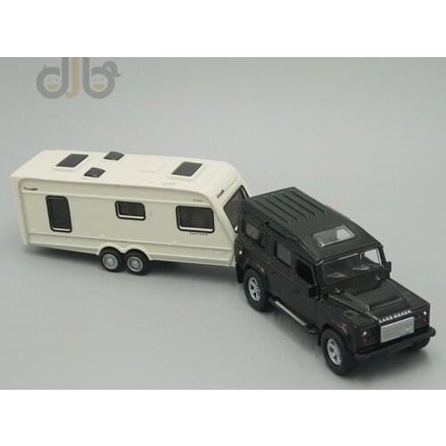 1:36 Diecast Model Toy Rover Defender Trailer SUV Pull Back Car With Sound & Light