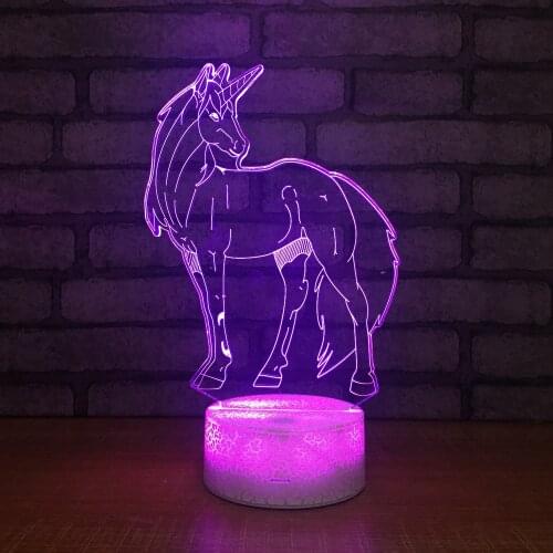 Cartoon Unicorn Horse LED 3d Night light Touch USB Table Lamp Children Bedroom Decoration Atmosphere Lamp Birthday Best Gift