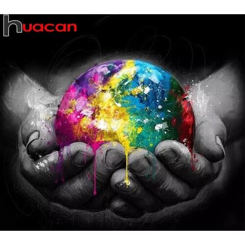 Huacan Diamond Painting Earth 5D DIY Diamond Mosaic Embroidery Cross Stitch Kits Cartoon Home Decor Picture Of Rhinestones