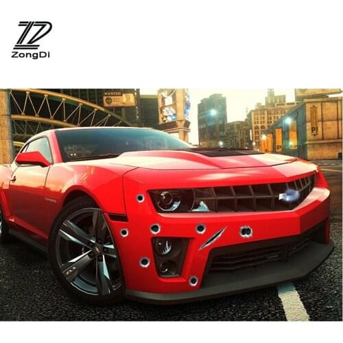 ZD Car Styling Sticker Cover 3D Bullet Hole Accessories for Lada Toyota Corolla c-hr Avensis RAV4 Auris Honda Civic Accord Fit