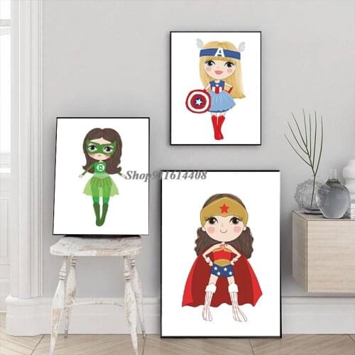 Avengers Cartoon Marvel Anime Superhero Nordic Wall Posters Prints Pictures for Living Kids Room Decor Wall Art Canvas Painting