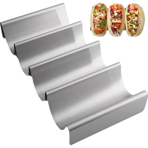 Stainless Steel Taco Holder Plate Fried Food Cooling Drain Tray Rack Pancake Storage Shelf Pizza Pie Display Stand Kitchen Tool
