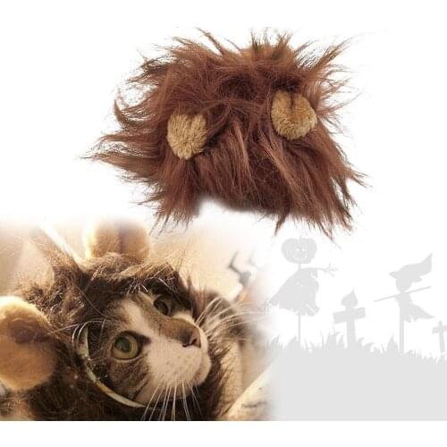 Lovely Pet Costume Lions Mane Wig For Cat Halloween Christmas Party Costume Wear Headgear Headdress Play Lovely Clothing Cotton