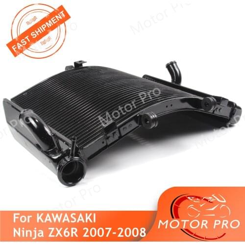 Radiator For Kawasaki Ninja ZX6R 2007 2008 Cooling Cooler Motorcycle Accessories ZX-6R ZX6R 07 08 Black Aluminum