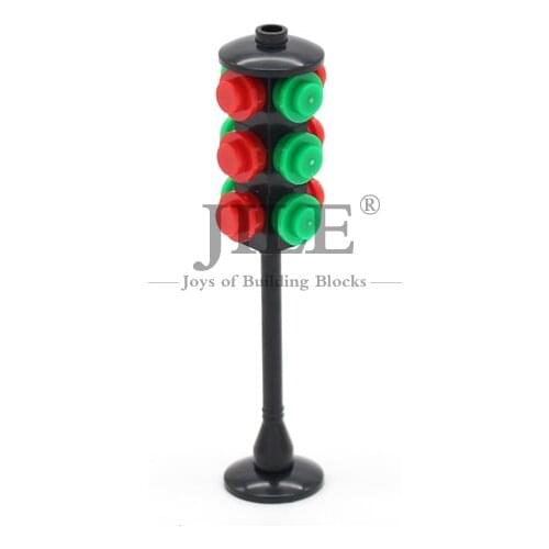 Moc Traffic Signal Lights City Street View Decorate Enlighten Building Blocks Bricks Parts Compatible with Assembles Particles