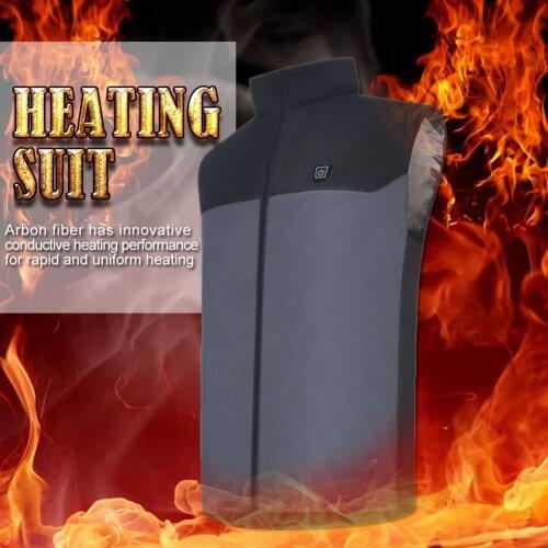 Outdoor Winter USB Electric Heated Vest 5V Charging Heated Clothing For Motorcycle Skiing Cycling Thermal Waistcoat Men