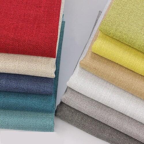 Thickened Solid Color Linen Fabric Silky Dense Skin-friendly Breathable Background Tablecloth Sofa Cover Fabrics Handmade DIY