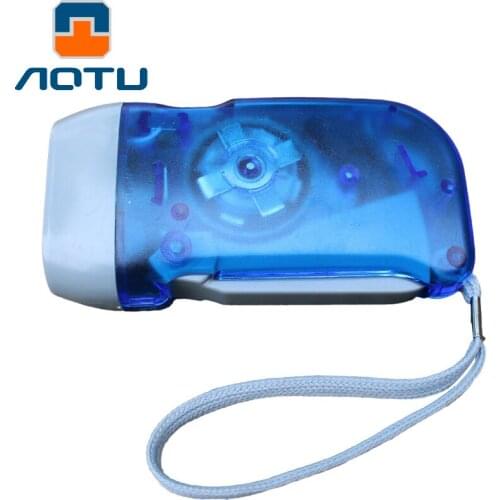 High Quality 2019 Outdoor 3piece/lot Transparent dual light hand torch LED flashlight environmental lighting hand crank