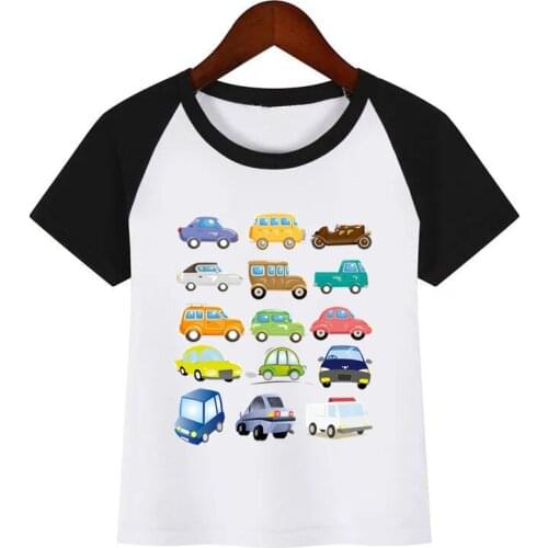 Cartoon Car Funny T Shirt Funny Clothes Children Summer T-shirt Kids T Shirt Children T-shirt
