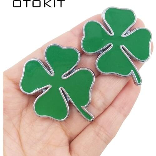 2pcs/lot Four Leaf Emblem Metal Chrome Car Styling Sticker Square Round Triangle Wheel Hub Cap Center Decoration for Alfa Romeo