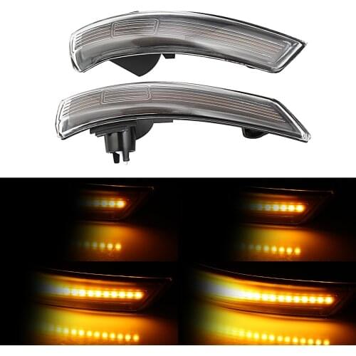2 pieces Dynamic Turn Signal Light LED Side Wing Rearview Mirror Indicator Blinker Repeater Light For Ford Focus 2012-2018