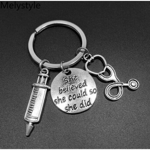 2020 Nurse Keychain Key Chain Key Rings Gift For Nurse Women Girls MEDICAL-Hospital Charms Pendants Keyring DOCTOR Keyring