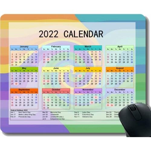 2022 Mouse pad Calendar,Vrschenie Background Light Color Personalized Mouse Pad