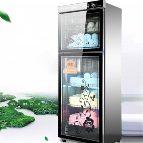 220V Stainless Steel UV Towel Disinfection Cabinet 150L/210L Vertical Low Temperature Heating UV Disinfection Cabinet