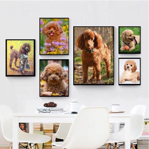 5d Diamond Painting Longhair Dog Diy Cross Stitch Diamond Mosaic Animal Pattern Cross Stitch Decorative Painting Home Decoration