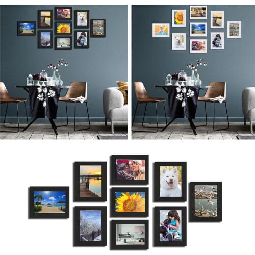 9 Pcs DIY Multi Photo Frame Set Hanging Picture Modern Display Wall Art Home Decorations