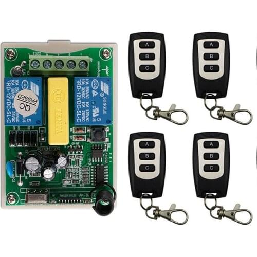 AC 220 V 2 CH RF Wireless Remote Control switch Receiver+Transmitter tubular motor garage door projection screen shutters window