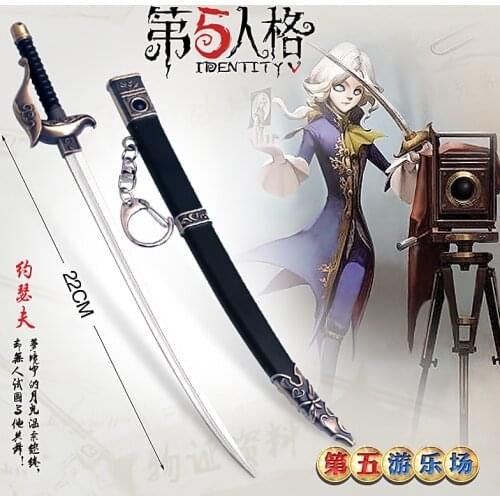 Game Identity V KeychainJoseph Desaulnier The Fifth Personality Whistle Hand Pendant Sword Mechanic Coordinator Keyring llaveros