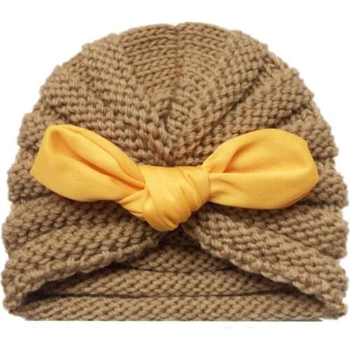 Bow Silk Headdress Rabbit Ears Wool Hat Heaband Solid Color Children Hair Accessories