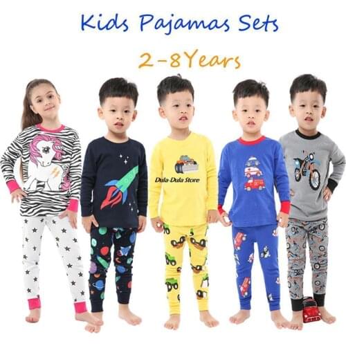 Kids Pajama Set Cartoon Unicorn Children Clothes Suit Cotton Soft Toddler Girls Pyjama Comfortable Baby Boys Sleepwear Pijama
