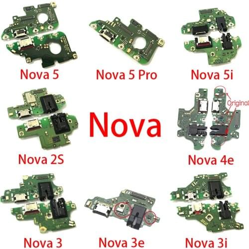 Dock Connector Micro USB Charger Charging Port Flex Cable Microphone Board For Huawei Nova 2S 3 3i 5i 3e 4e 5 Pro