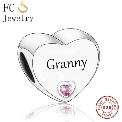 FC Jewelry Fit Original Charm Bracelet Real 925 Sterling Silver Gran Granny Grandma Bead For Making Women Birthday Berloque 2021