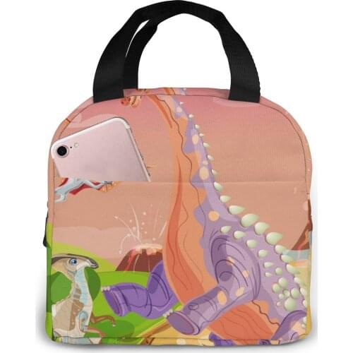 Insulated Lunch Bag Thermal Cute Dinosaur Tote Bags Cooler Picnic Food Lunch Box Bag