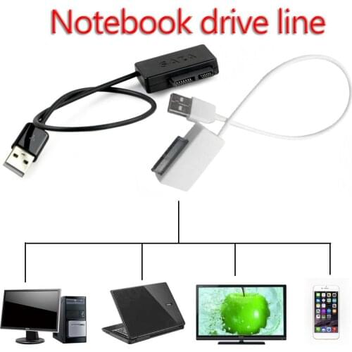 Laptop Sata Cable SATA to USB Adapter 6P + 7P SATA to USB2.0 cd-rom Cable Adapter Box for Laptop Hard Disk Drive Computer Cables