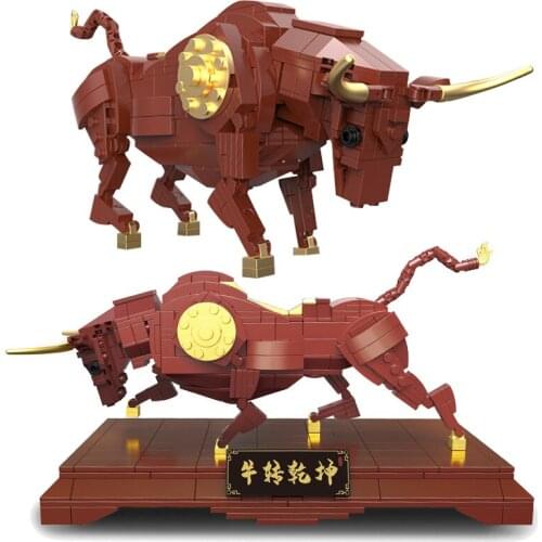 Cow Bull Model Creative Animals MOC Sets Building Kits Blocks Kids Toys Chilaren Gift Chinoiserie Bricks Art China New Year Ox