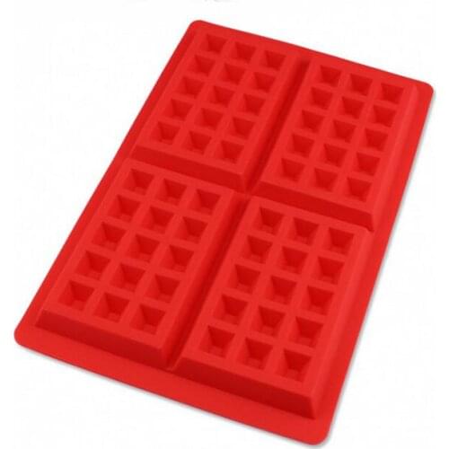 Kitchen Accessories Supplies 1 * Safety 4-Cavity Baking Mould Waffles Cake Chocolate Pan Silicone Mold